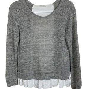 Clu + Willoughby Knit Ribbon Layered Sweater Taupe